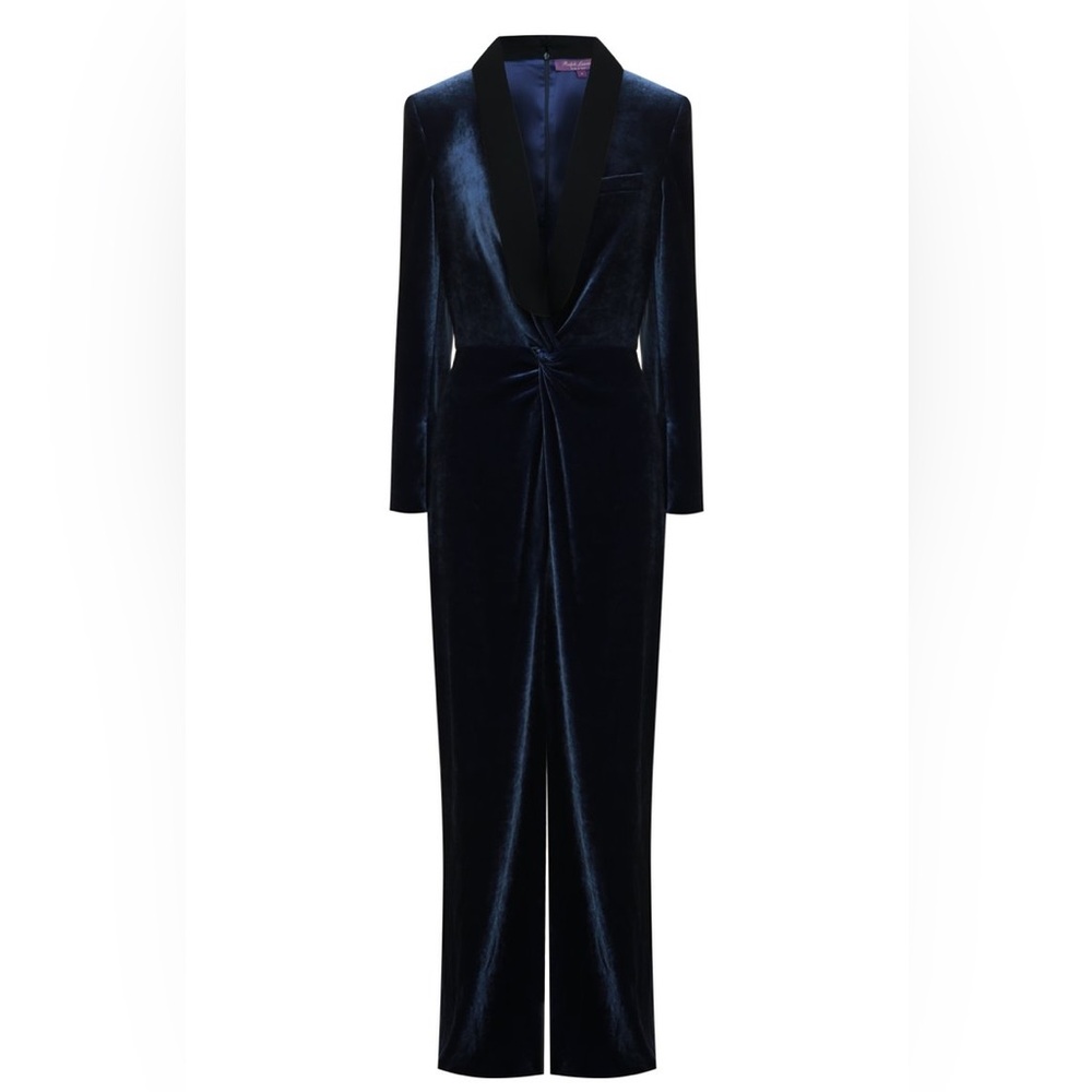 $6k Ralph Lauren Purple Label Runway Velvet Jumpsuit Italy Tuxedo